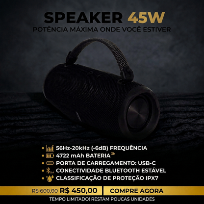 CAIXA DE SOM SPEAKER 45W-PRETA