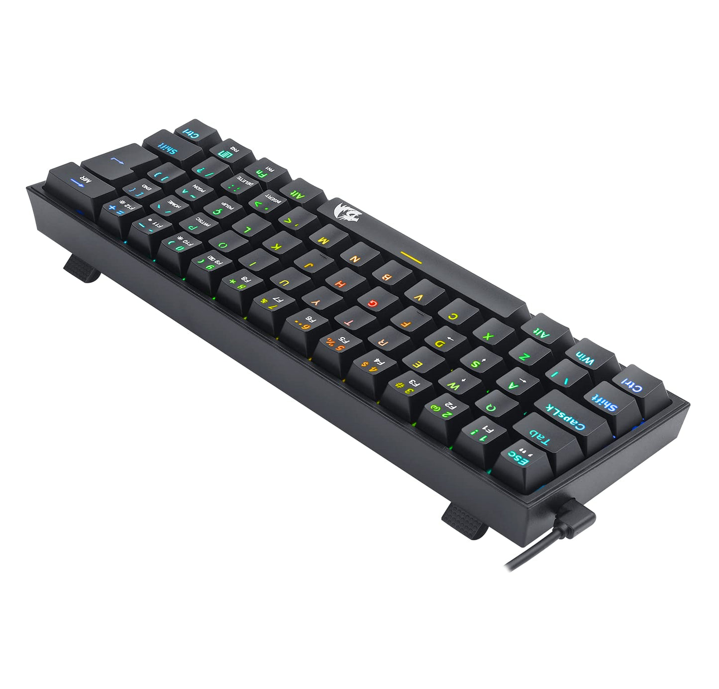 Teclado Mecânico Gamer Compacto Redragon Fizz Preto RGB K617-RGB-B